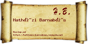 Hatházi Barnabás névjegykártya